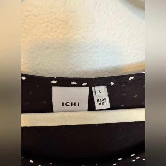 ICHI Ihlisa DR6 Jersey Mini Dress Black Polka Dot Size Large Stretch EUC - Picture 5 of 10